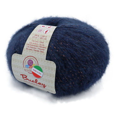 Bucley misto lana lurex gomitolo 50g Blu rame