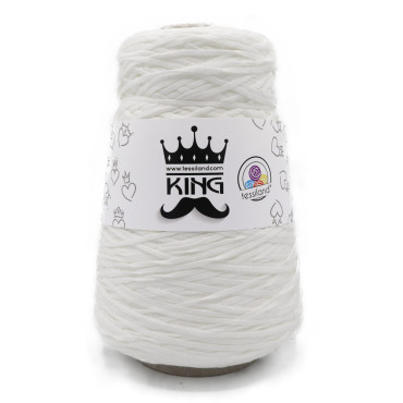 King ruban mix coton bobine 250g Bianco