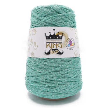 KingLux Ruban Viscose et Lurex bobine 250g Acqua marina