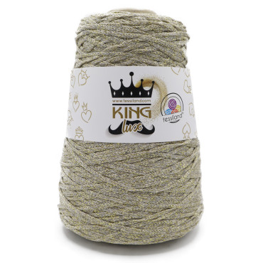 KingLux Ruban Viscose et Lurex bobine 250g Beige oro