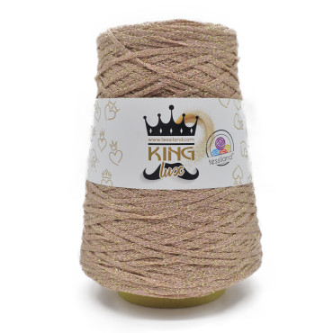 KingLux Trapillo de Viscosa y Lurex en cono 250g Cipria oro