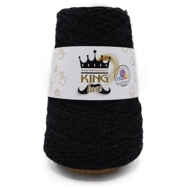 KingLux Trapillo de Viscosa y Lurex en cono 250g Nero