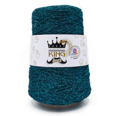 KingLux Viscose Lurex Ribbon Cone 250g Ottanio turchese