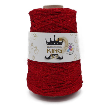 KingLux Trapillo de Viscosa y Lurex en cono 250g Rosso lux