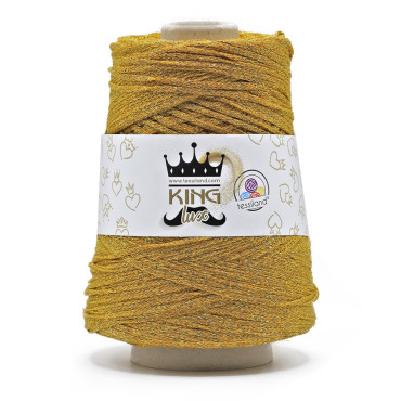 KingLux  fettuccia viscosa lurex rocca 250g Senape oro