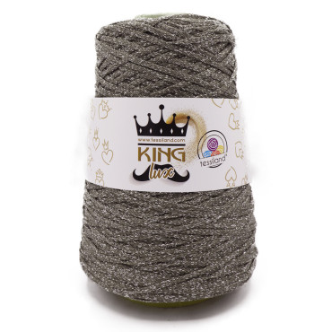 KingLux Ruban Viscose et Lurex bobine 250g Tortora argento