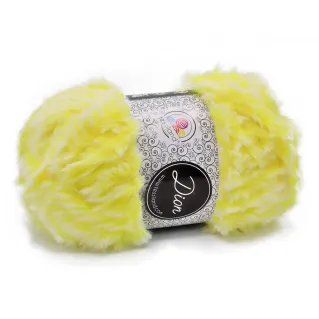 Dion fil effet fourrure en microfibre pelote 100g Jaune