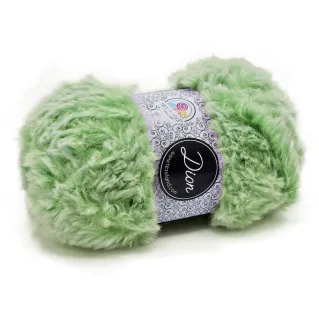 Dion fil effet fourrure en microfibre pelote 100g Vert