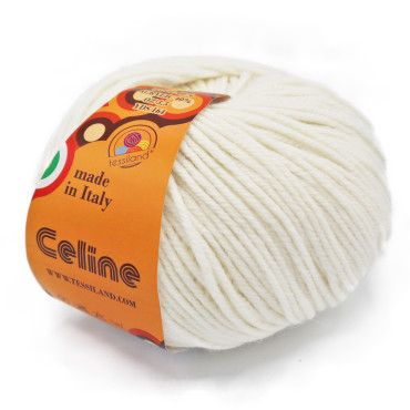 Celine misto lana gomitolo 50g Bianco ottico