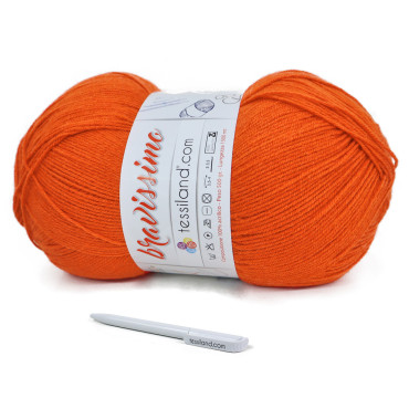 Bravissimo microfibre acrylique pelote 500g Arancione