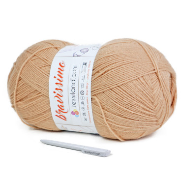Bravissimo microfibre acrylique pelote 500g Beige
