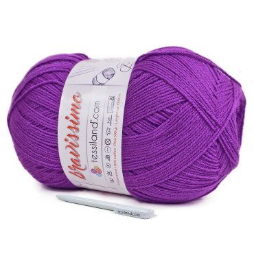 Bravissimo microfibre acrylique pelote 500g Lilla