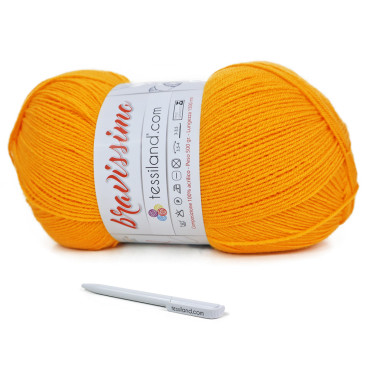 Bravissimo microfibra de acrílico ovillo 500g Mango