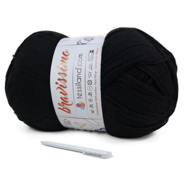 Bravissimo microfibre acrylique pelote 500g Nero