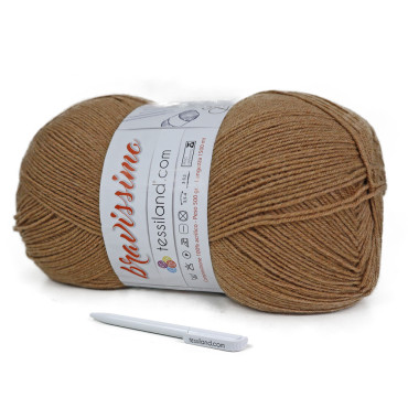 Bravissimo microfibra de acrílico ovillo 500g Nocciola