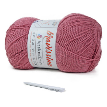 Bravissimo microfibra de acrílico ovillo 500g Rosa antico