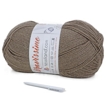 Bravissimo microfibre acrylique pelote 500g Tortora