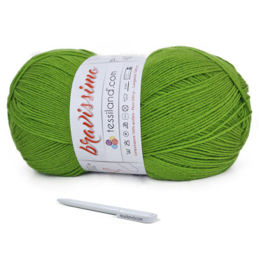 Bravissimo microfibra de acrílico ovillo 500g Verde cactus