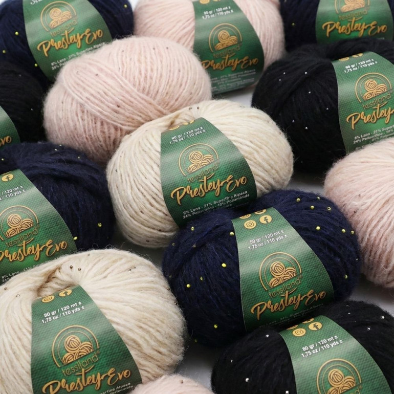 PresleyEvo misto lana alpaca con micro perline gomitolo 50g