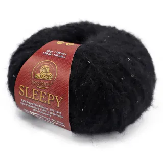 Sleepy mezcla lana alpaca con lentejuelas ovillo 50g Negro