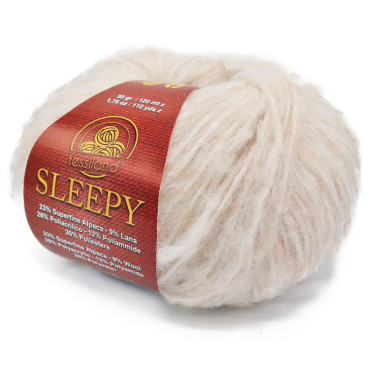 Sleepy misto lana alpaca con paillettes gomitolo 50g Panna