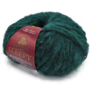 Sleepy wool alpaca blend with sequins yarn ball 50g Petrolio