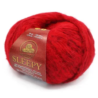 Sleepy mezcla lana alpaca con lentejuelas ovillo 50g Rojo