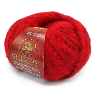 Sleepy misto lana alpaca con paillettes gomitolo 50g Rosso