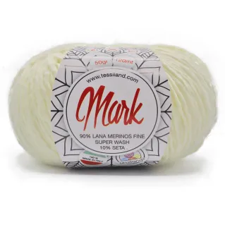 Mark laine mérinos soie pelote 50g Blanc