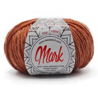 Mark merino wool silk yarn ball 50g Cognac