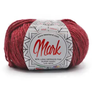 Mark lana merino seda ovillo 50g Fuoco