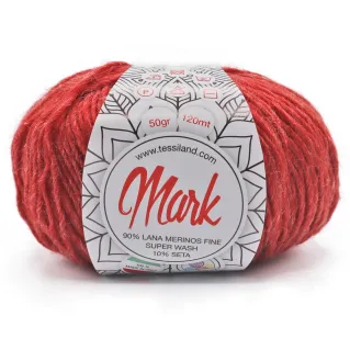 Mark merino wool silk yarn ball 50g Mattone