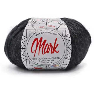 Mark lana merino seda ovillo 50g Negro
