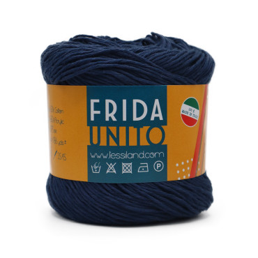 Frida mezcla de algodón ligera ovillo 50g Blu navy