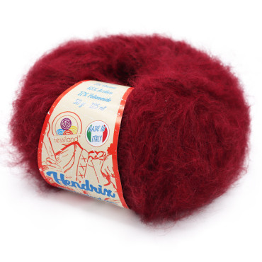 Hendrix misto lana viscosa garzato gomitolo 50g Bordeaux