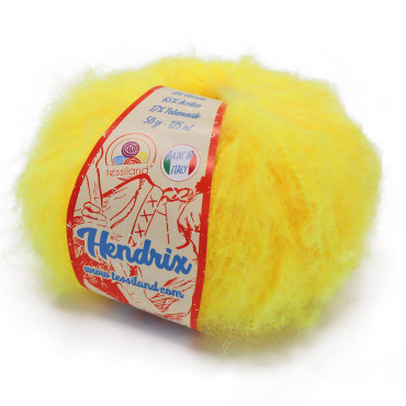 Hendrix misto lana viscosa garzato gomitolo 50g Giallo