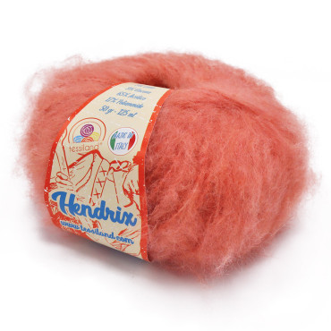 Hendrix misto lana viscosa garzato gomitolo 50g Salmone