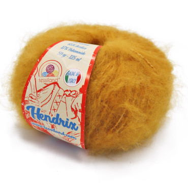 Hendrix misto lana viscosa garzato gomitolo 50g Senape