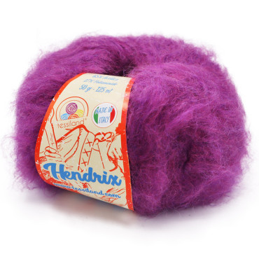Hendrix misto lana viscosa garzato gomitolo 50g Viola