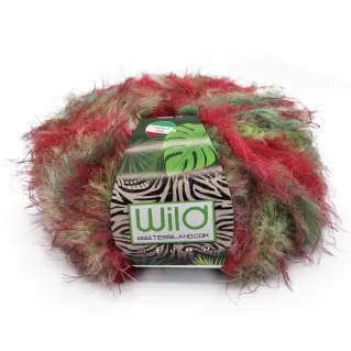 Wild viscose blend shaded fur effect ball 50g Red