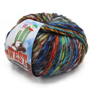 West shaded melange wool blend yarn ball 100g Tartan