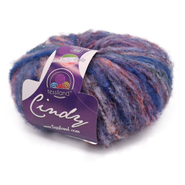 Cindy misto lana garzato stampato gomitolo 50g Avio