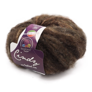 Cindy misto lana garzato stampato gomitolo 50g Caramello moro
