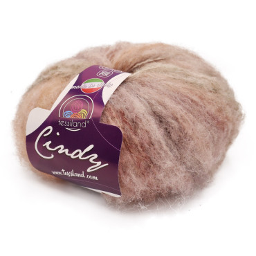 Cindy misto lana garzato stampato gomitolo 50g Cipria