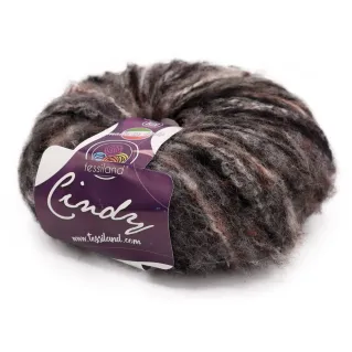Cindy mezcla de lana perchada estampada ovillo 50g Dark