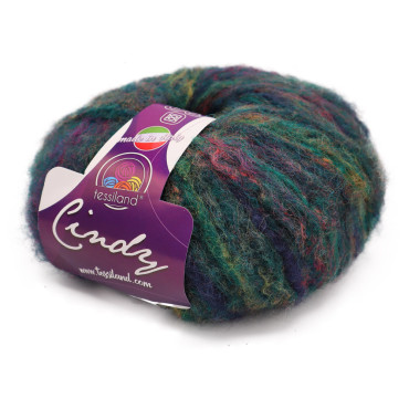 Cindy misto lana garzato stampato gomitolo 50g Green
