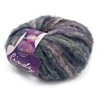 Cindy printed brushed wool blend yarn ball 50g Gray blu