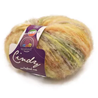 Cindy mezcla de lana perchada estampada ovillo 50g Salad