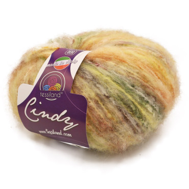 Cindy misto lana garzato stampato gomitolo 50g Salad