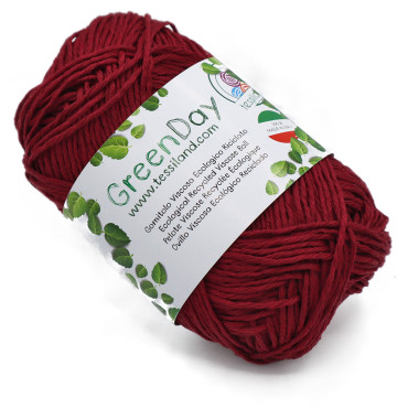 GreenDay misto viscosa ecologico riciclato gomitolo 50g Bordeaux
